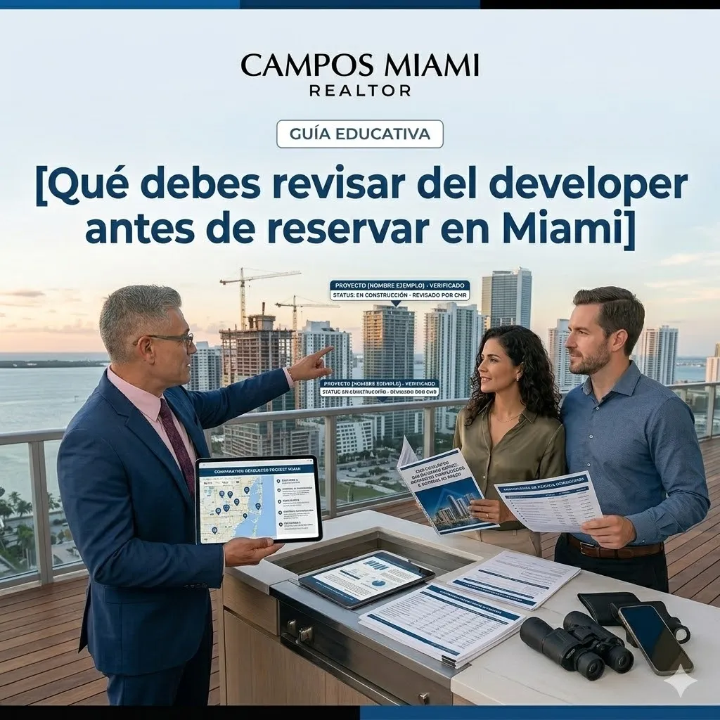 Qué debes revisar del developer antes de reservar en Miami