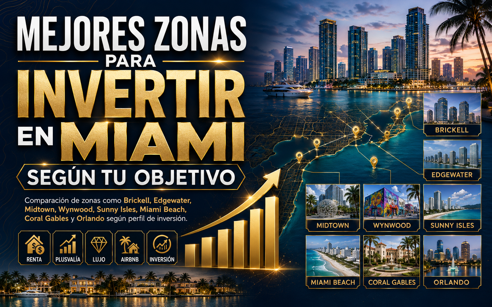 Mejores zonas para invertir en Miami según tu objetivo